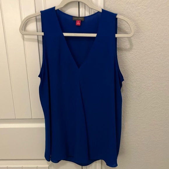 Vince Camuto Royal Blue V-Neck Blouse - Picture 1 of 3